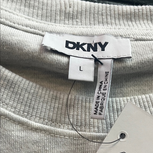 DKNY Light Gray Graphic Crew Neck sweatshirt - Picture 3 of 6